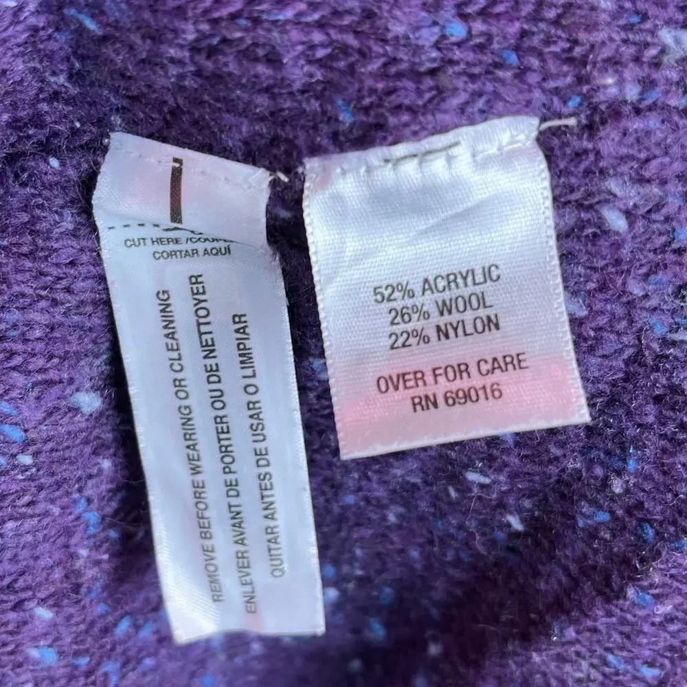 Relativity Womens Sweater Purple Blue Speckled Scoop Neck Wool Blend 2X - Picture 7 of 14